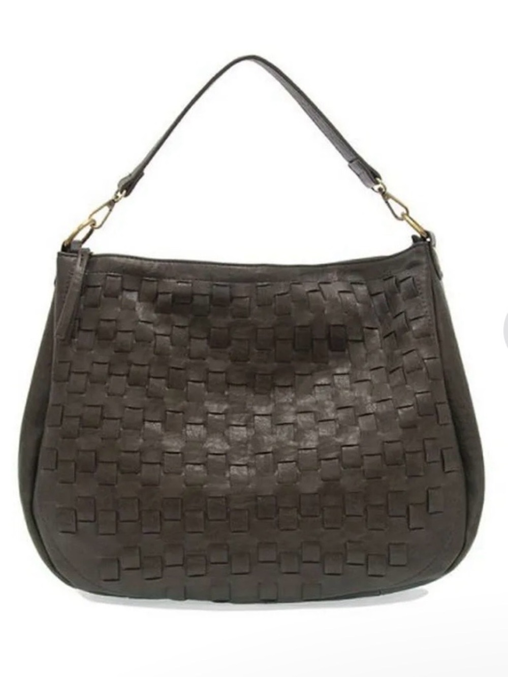 Joy Susan Kali woven slouchy hobo in charcoal